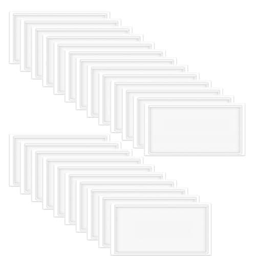 60 Pack Clear Self Adhesive Label Pockets, 4 x 2 Inch Label Holders Index Card Pockets Card Holder Shelf Label Holder for Organizing
