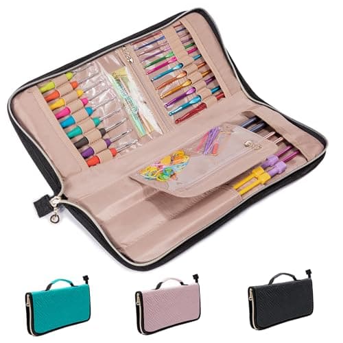 MYBAGZING Knitting Needles Crochet Hook Case Empty up to 14 Inches Knitting Crochet Accessories Organizer