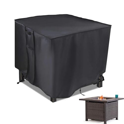 Saking Fire Pit Cover, 38 inch Square Fire Table Covers for Patio Gas Propane Firepit, Waterproof Outdoor Table Cover - 38"L x 38"W x 28"H