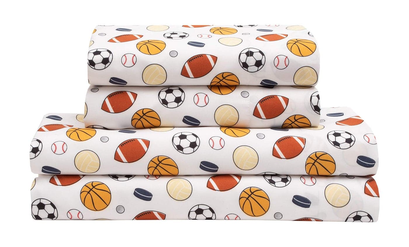 MALLARY BY MATTHEW Kids SuperSoft 100 Microfiber Print Sheet Sports Queen