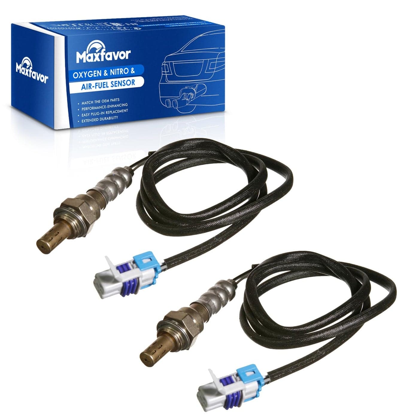 MAXFAVOR 2Pcs Oxygen Sensor Replacement for GMC, Chevy, Cadillac, Hummer - O2 Sensor 234-4407