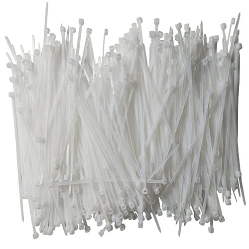 Zip Ties 6 inch 1000 pcs Cable Zip Ties with 18 Pounds Tensile Strength, White Cable Ties, Self-Locking Nylon Tie Wraps for Indoor and Outdoor (6 inch 1000 pcs, White)