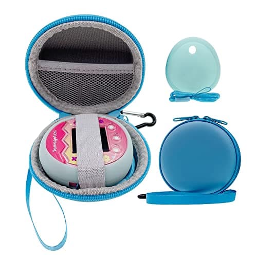 Xcivi Hard Carrying Case and Silicone Skin Shell Cover for Tamagotchi Pix Virtual Interactive Pet Game Machine (Blue)