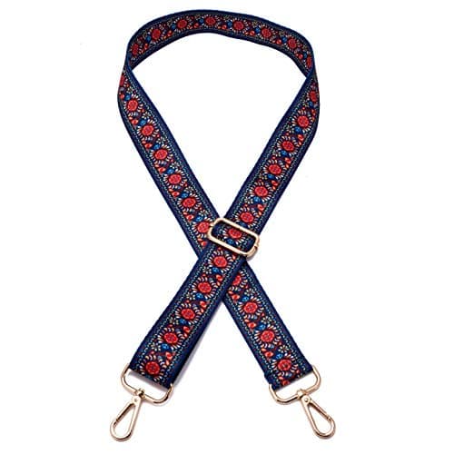 ZOOEASS Wide Shoulder Strap Adjustable Replacement Belt Guitar Style Crossbody Bag Handbag Strap Multicolor Canvas Straps(Wide:1.4in) (Dandelion)