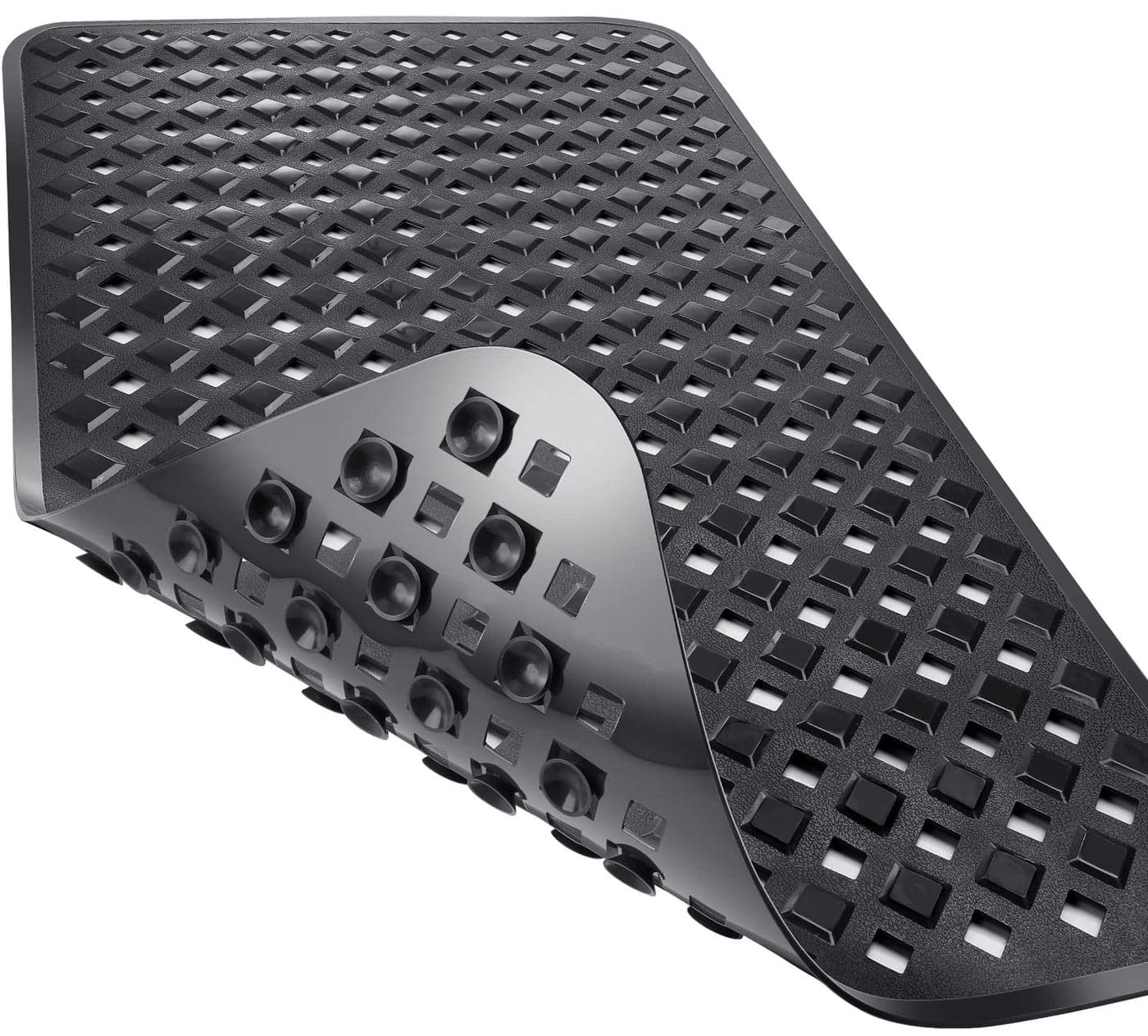 Yimobra Bathtub Mat Non Slip 275x155 Inch Shower Mat with Drain Holes Suction Cups Bath Mats for Inside Shower Machine Washable BPA Latex Phthalate Free Black