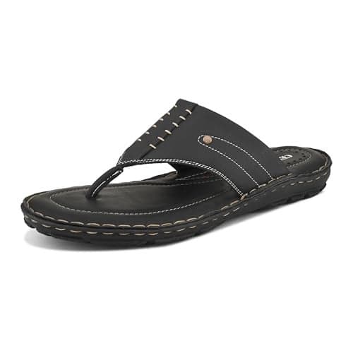 Centrino Sandal for Men | Grip Insole for Stability | slippers for man | Modern Look with Straps | Soft & Comfortable Men's Sandal | Bounce Back Anti-Skid Water Resistant Comfortable Footwear 9261-1_BLACK_6 UK