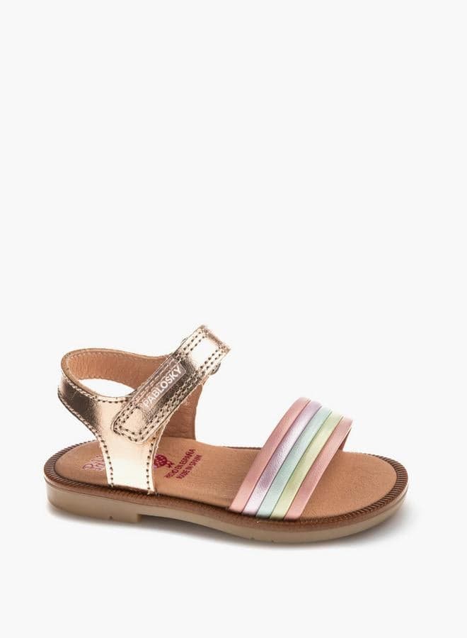 Sandals With Hook & Loop Closure With Colourblock Pattern — 21