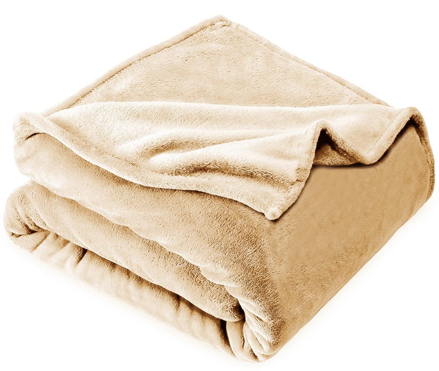 VAS COLLECTION Flannel Premium 200 TC Plush Single Blanket | 300 GSM Lightweight Cozy Soft for Bed, Sofa, Couch, Travel & Camping| 150X220 Cm Or 60X86 Inches | Beige