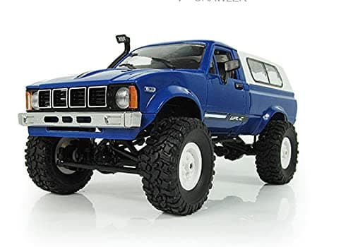 FMTStore WPL C24 116 24GHz 4WD RC Car Crawler Headlight Remote Control Crawler OffRoad Pickup Truck RTR Toy Boy Girl and Adult Blue