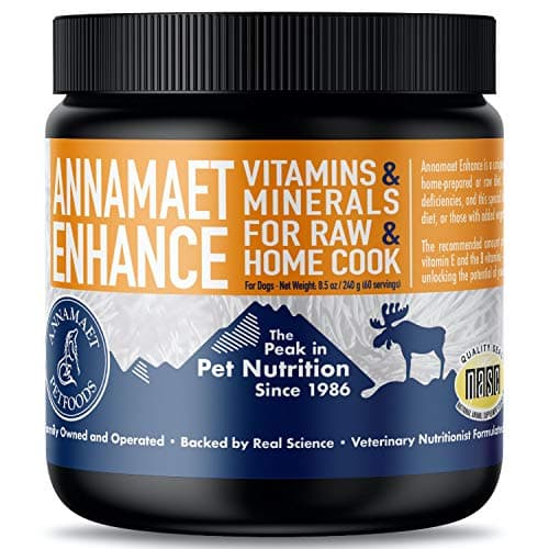 Annamaet Enhance Vitamin and Mineral Supplement for Raw and Home Cook Meals for Dogs 85oz jarOff White