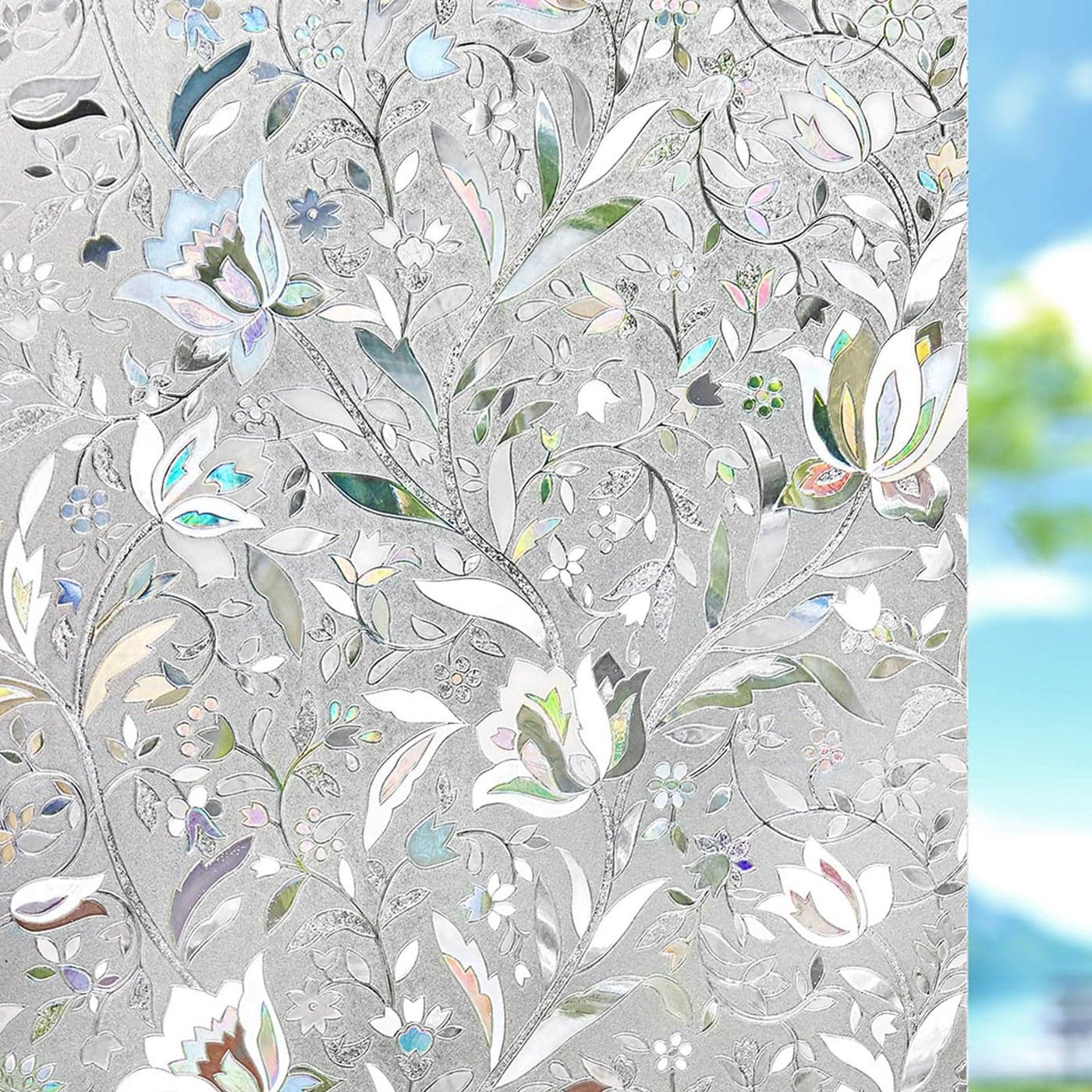 Kromapolis Window Film Privacy Vinyl Glass Covering Stained Glass Decorative Frosted Static Clings NonAdhesive NoGlue 295 x 1574 Inch