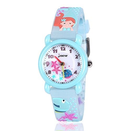 Kids Waterproof Watch, 3D Lovely Cartoon Watch for Girl and Boy-The Best Gift, Mermaid Blue, Japanese