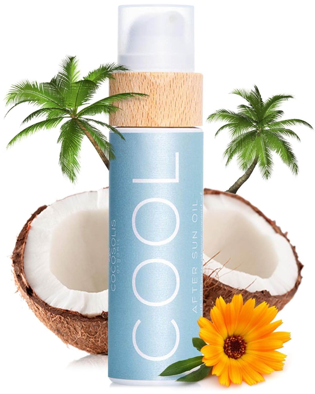 COCOSOLIS COOL After Sun Oil Organic Oil for Tender Hydration and Recovery After Sun Moisturising Revitalising Nourishing the Skin 9 Raw Organic Oils for Smooth Elastic Skin