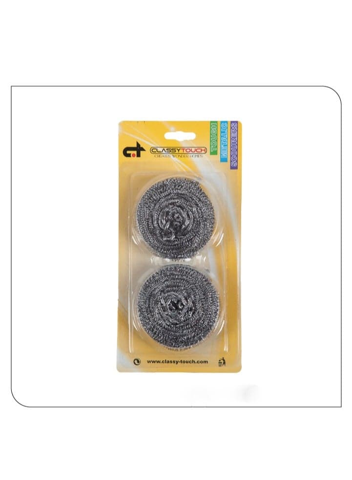 2 Pack Stainless Steel Wool Scrubber Sponge for Removing Tough Dirt, Grease, Oil or Stains from Dishes, Pots, Stovetops, Drip Pan, Cookware, Kitchenware