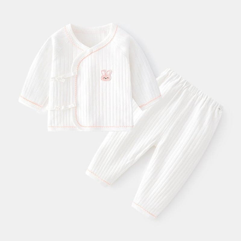 Newborn Baby Underwear suit Pure Cotton Spring and Autumn Lace Printed Split Baby's Autumn Clothes and Pants Newborn Monk Clothing