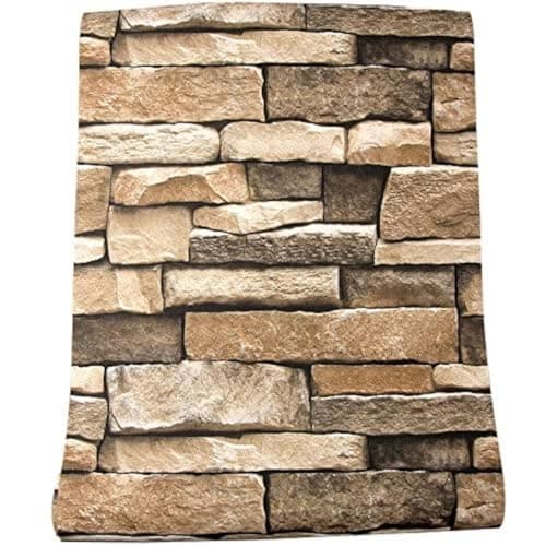 Rock Peel and Stick Wallpaper - Self-Adhesive & Removable Wallpaper Stone Decorations Contact Paper 17.7"x197" 3D Stone Textured Vinyl for Backsplash, Countertop Wall, Easy to Clean, Brick Wall paper