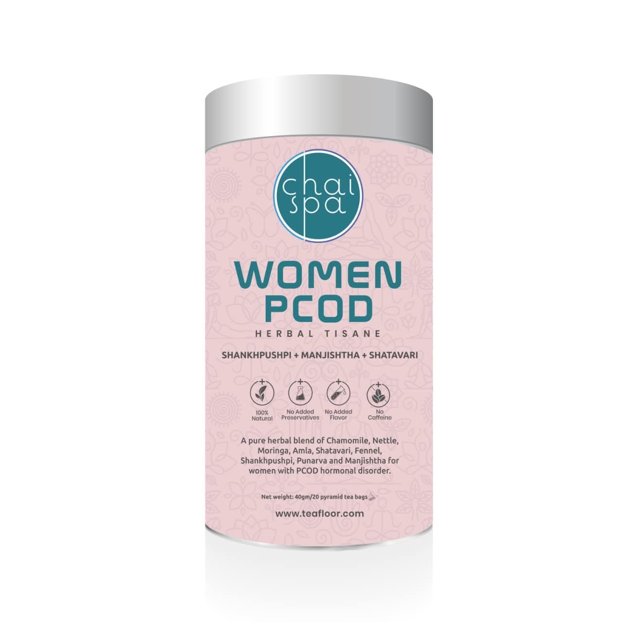 Chaispa WOMEN PCOD PCOS Tea with 20 Pyramid Tea Bags Helps with Acne Facial Hair Growth Scalp Hair Loss related to Hormonal Imbalance Weight Management Regular Periods Unwanted Facial Hair with Ayurvedic Herbs and Multivitamins