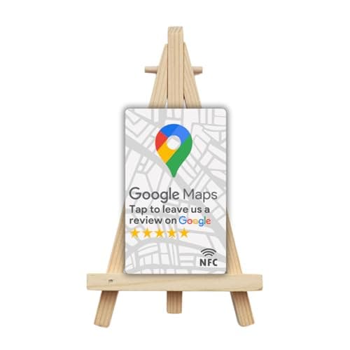 tinydabba Review NFC Card Maps Edition With Stand | Along with QR Code | Boost Business Reviews with Tap or Scan | Pre-Configured PVC Card | Works with any NFC-Enabled Smartphone | With Dashboard