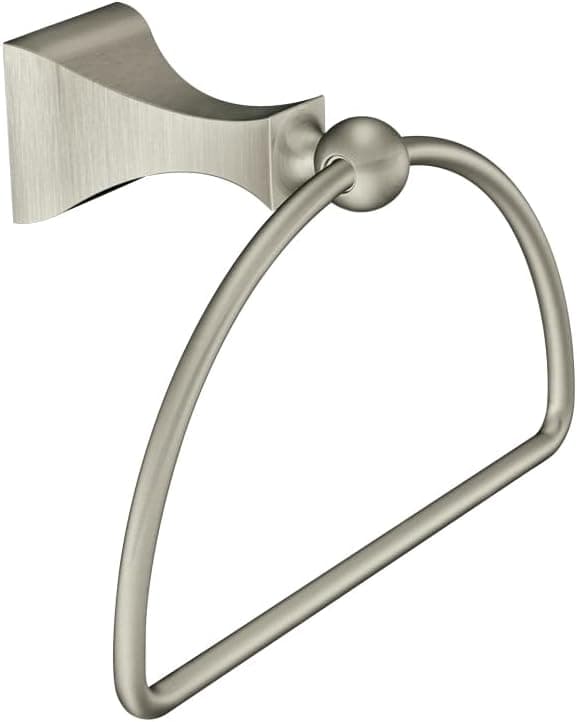 Moen Retreat Collection Brushed Nickel Bathroom Hand Towel Ring with Wall Mount Hardware DN8386BN