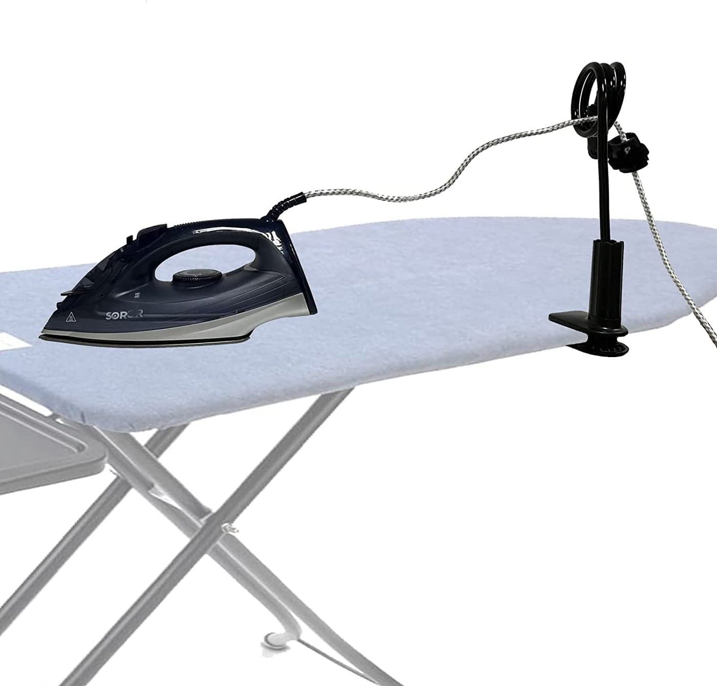 Pmsanzay Adjustable Flexible Iron Cord Minder Ironing Board Cord Holder Holds The Cord Cord Out of The Way Works Great to Stop The Cord from Getting in The Way No Irons No Ironing Board