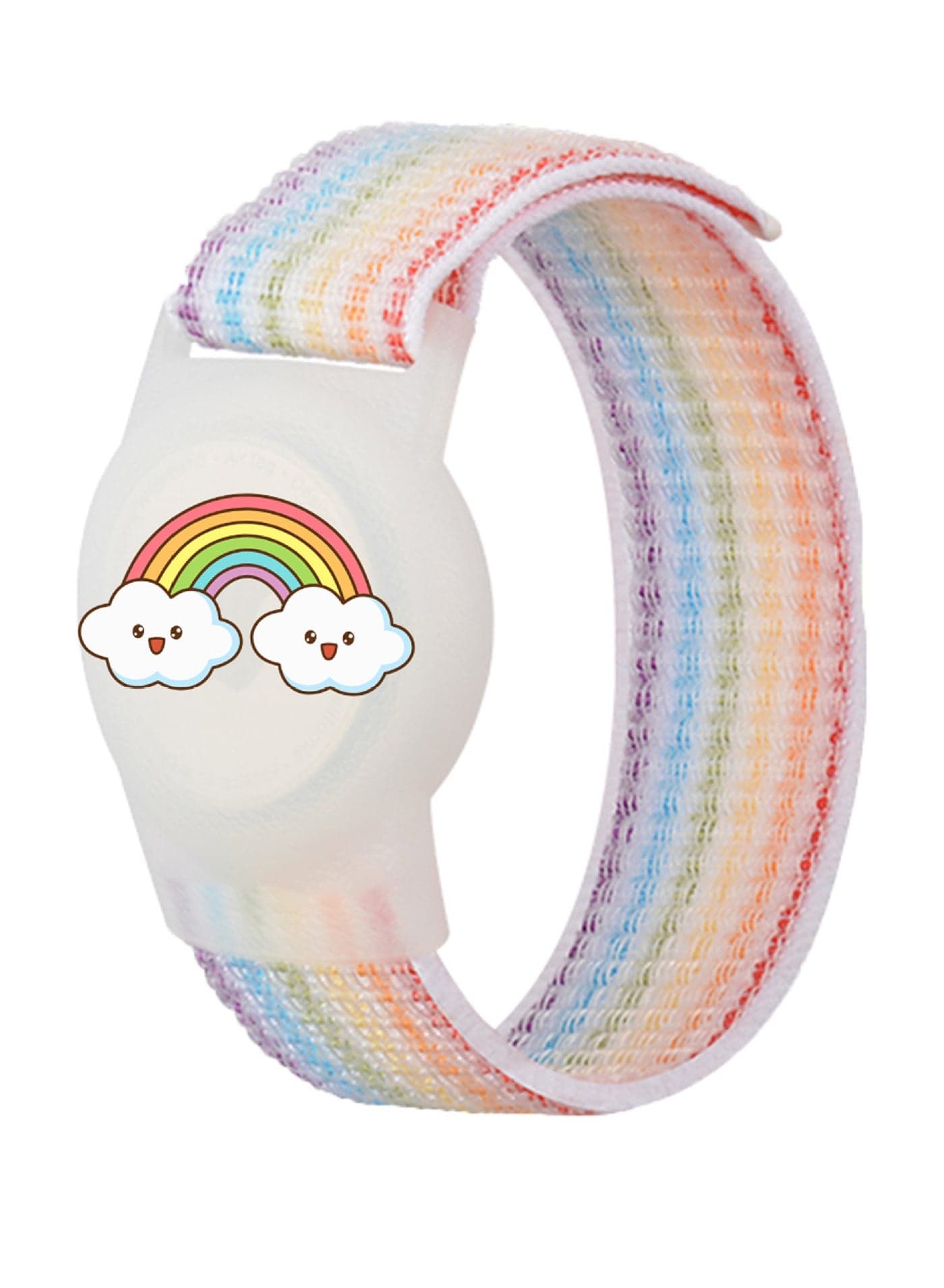 Carton Airtag Bracelet for Kids, Apple Air Tag Protective Cover with Nylon Wristband, Waterproof full cover Airtag Trackers Case Cover Elastic Watch Band for Toddlers Girls Boys Elders