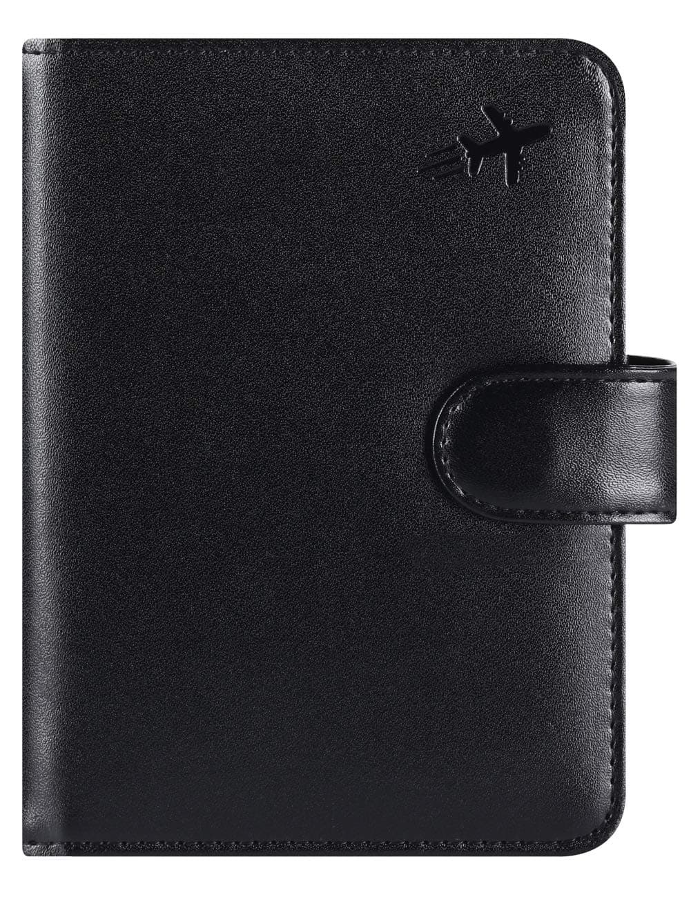 Passport Holder Cover Wallet RFID Blocking Leather Card Case Travel Accessories for Women Men (#Black)