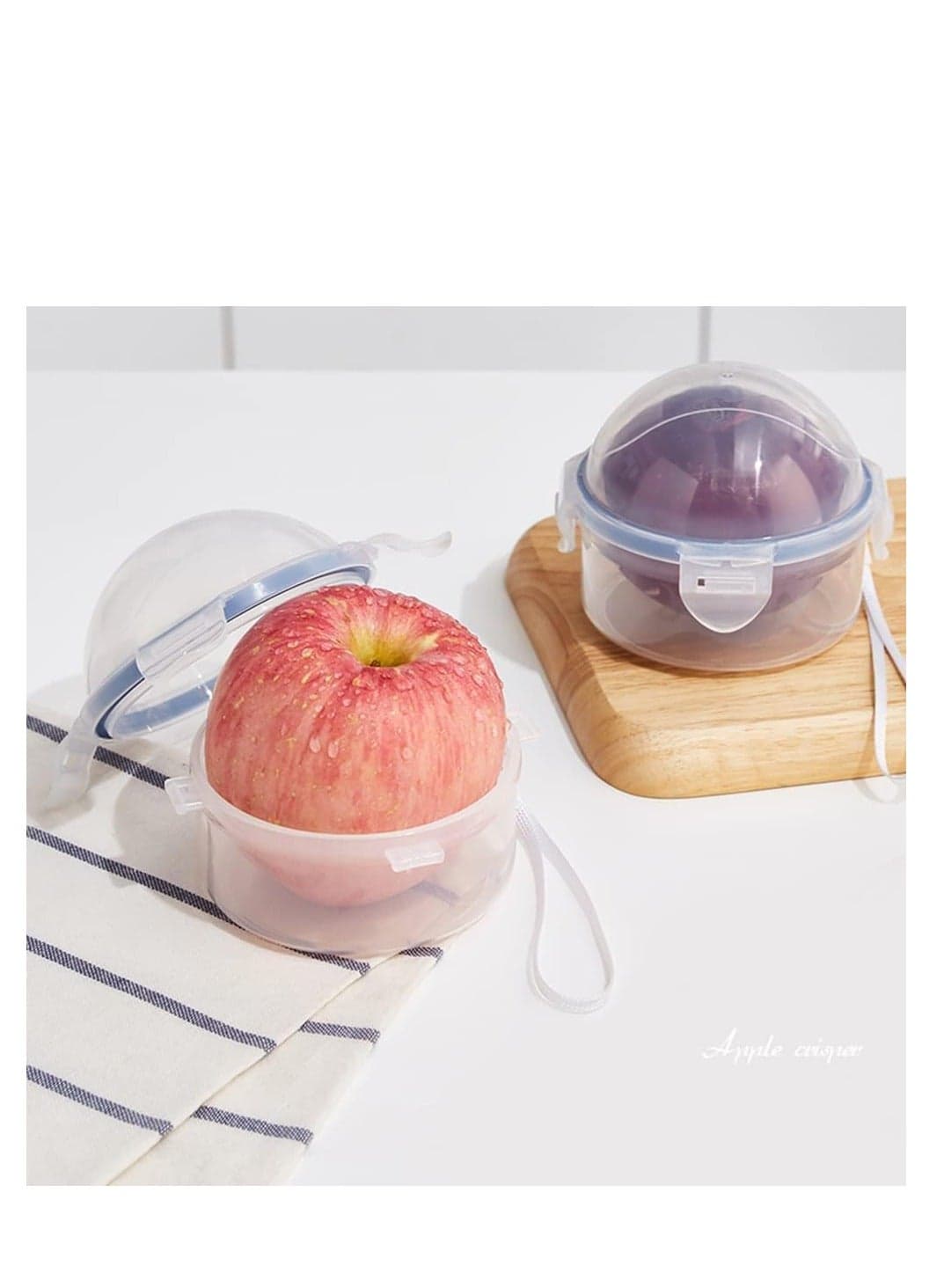 2 Pack Onion Storage Container and Tomato Lemon Apple Produce Saver Holder Portable Fruit Vegetable Food Keeper Containers Savers for Fridge