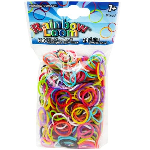 Rainbow Loom® Mix Rubber Bands with 24 C-Clips (600 Count)