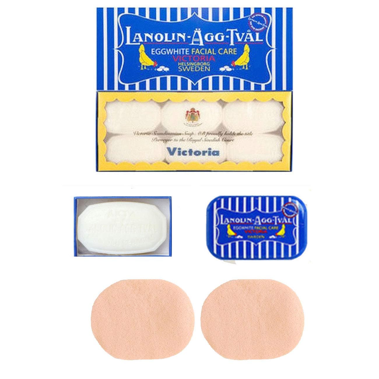 Victoria Soaps of Sweden Swedish Facial Soap LanolinAggTval 50g x 7 with Case Dry SkinAll Skin Type