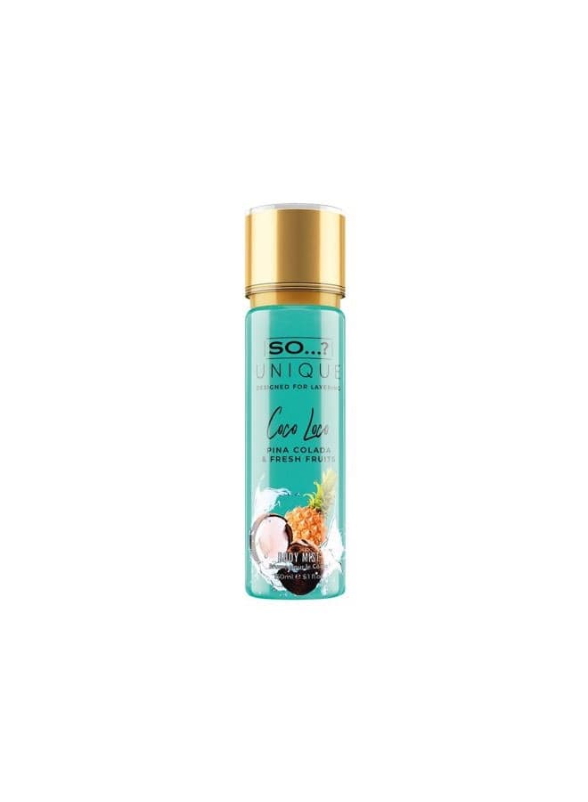 So…? Unique Coco Loco Perfume Mist for Women 150ml Long Lasting Coconut Vanilla Everyday Perfume Ladies Fragrance Mist Gift for Her