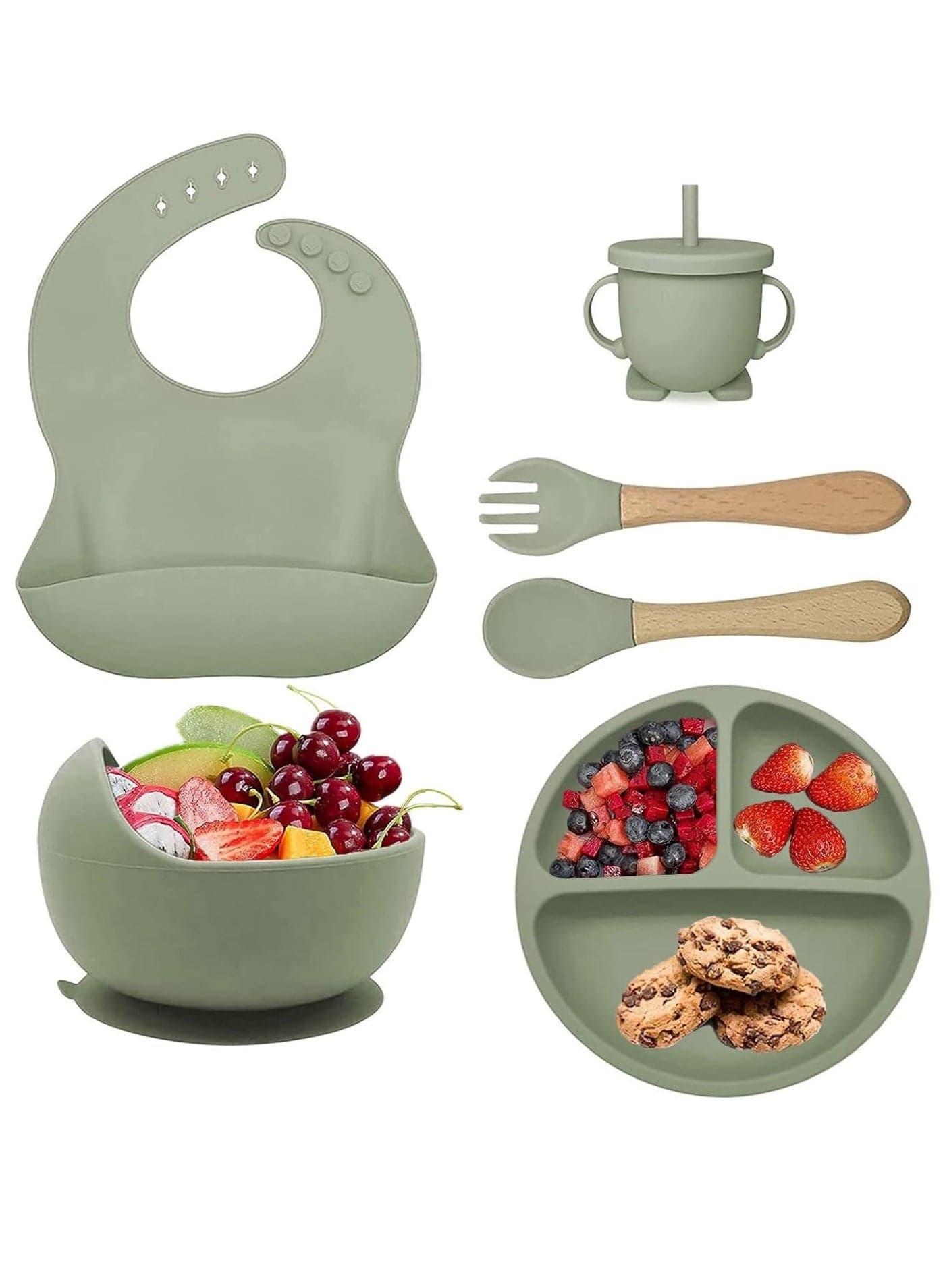 8 Pack Baby Feeding Set Silicone Baby Self Feeding Set Toddler Cutlery Set Durable Dishwasher Safe BPA Free