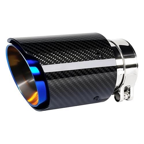 Bielpord Carbon Fiber 3-Inch Inlet 4-Inch Outlet Car Exhaust Tips Fit for 76 mm 3 Inch Exhaust Pipe Tailpipe Tail Need Exhaust Port Height>5 Inch Widht>5 Inch