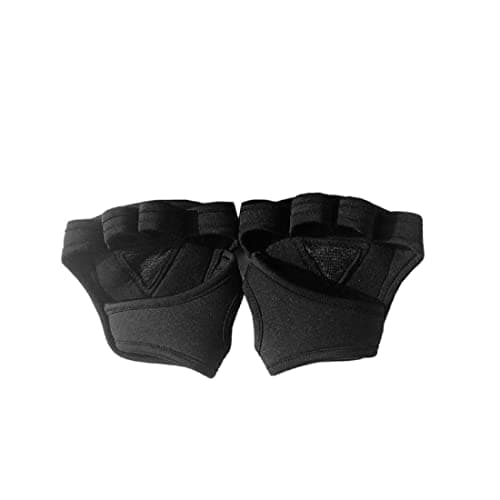 Digital Shoppy Weight Lifting Training Gloves Women Men Fitness Sports Body Building Gymnastics Grips Gym Hand Palm Protector Gloves (M, Black)