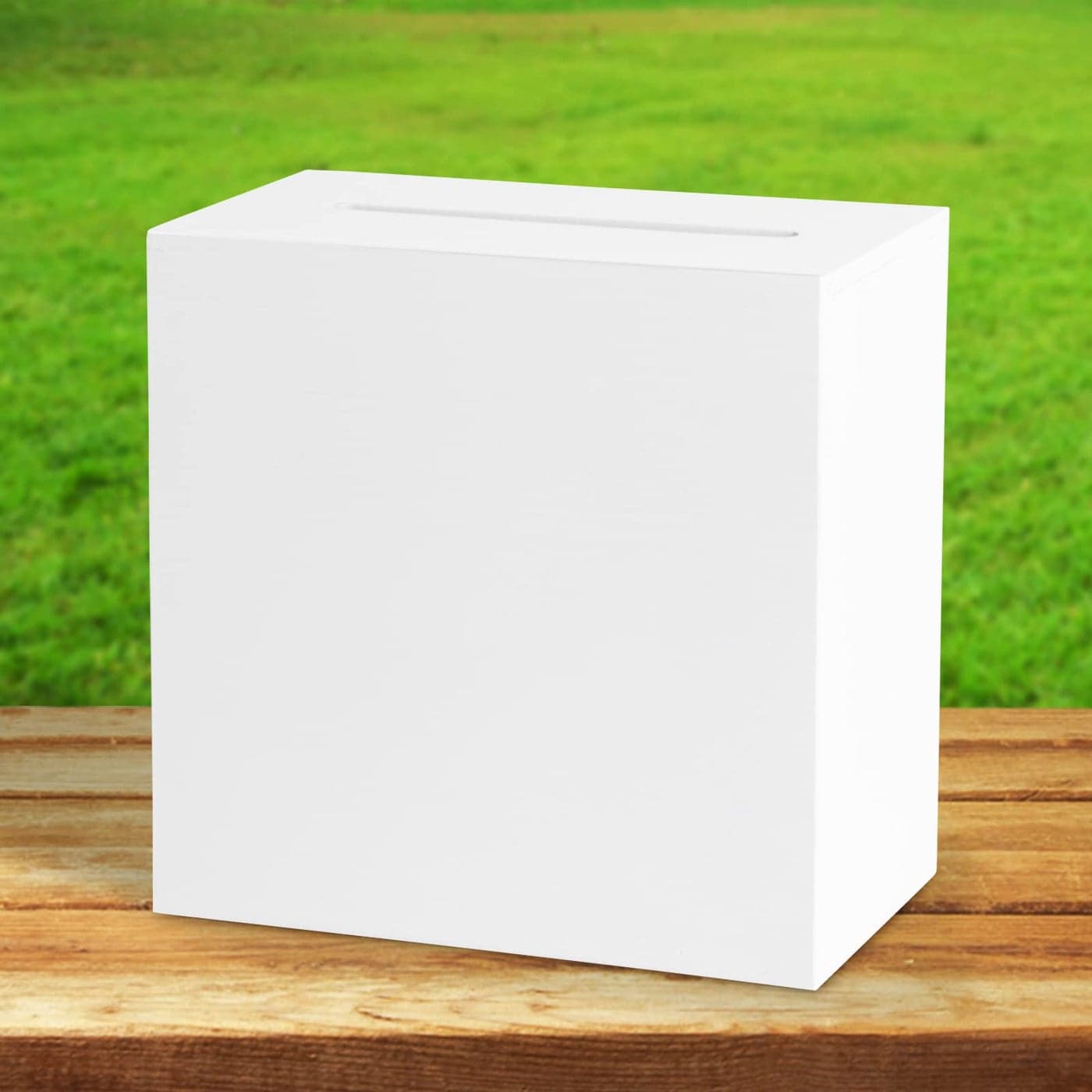White Wooden Wedding Card Box Large DIY Card Gift Box for Wedding Reception Graduation Party Bridal Shower Keepsake Party Favor Cosmetic Home Decor 10 x10 x 55 Inch
