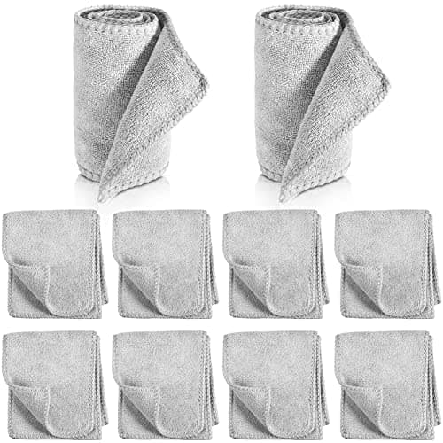 10 Pcs Shine Shoes Cloth Kit Polish Dauber Applicators Cleaning Leather Shoes Boots Care Cloths Suede Cleaner(Microfiber, Grey)