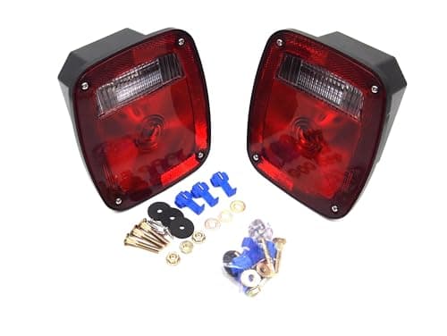 EAGLE KING PRODUCTS 2PC Universal TruckTrailer Tail Lights DOT Approved Red Clear StopTailTurn Signal Lights Model HTLT101 12V 3Stud Mount Easy Installation
