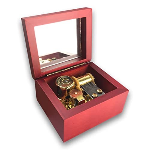 Brown Pear Wooden Wind up Music Box with Clockwork Sankyo Musical Movement Tune: Greensleeves