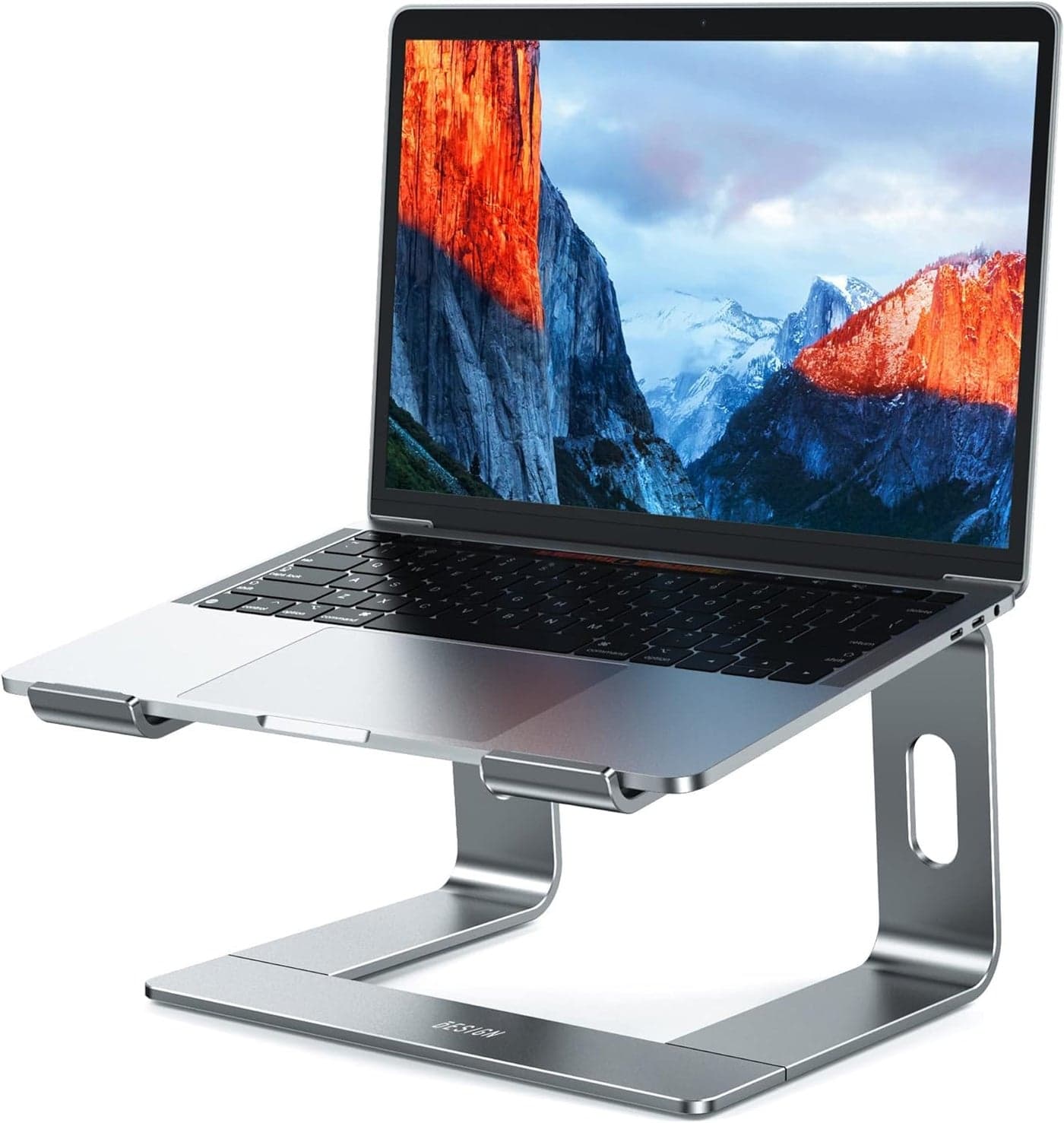 RUBOXA Ergonomic Laptop Stand for Desk Elevated Laptop Computer Stand with Nonslip Tabs Prevents Shoulder Back and Neck Pain and Laptop Overheating Gray
