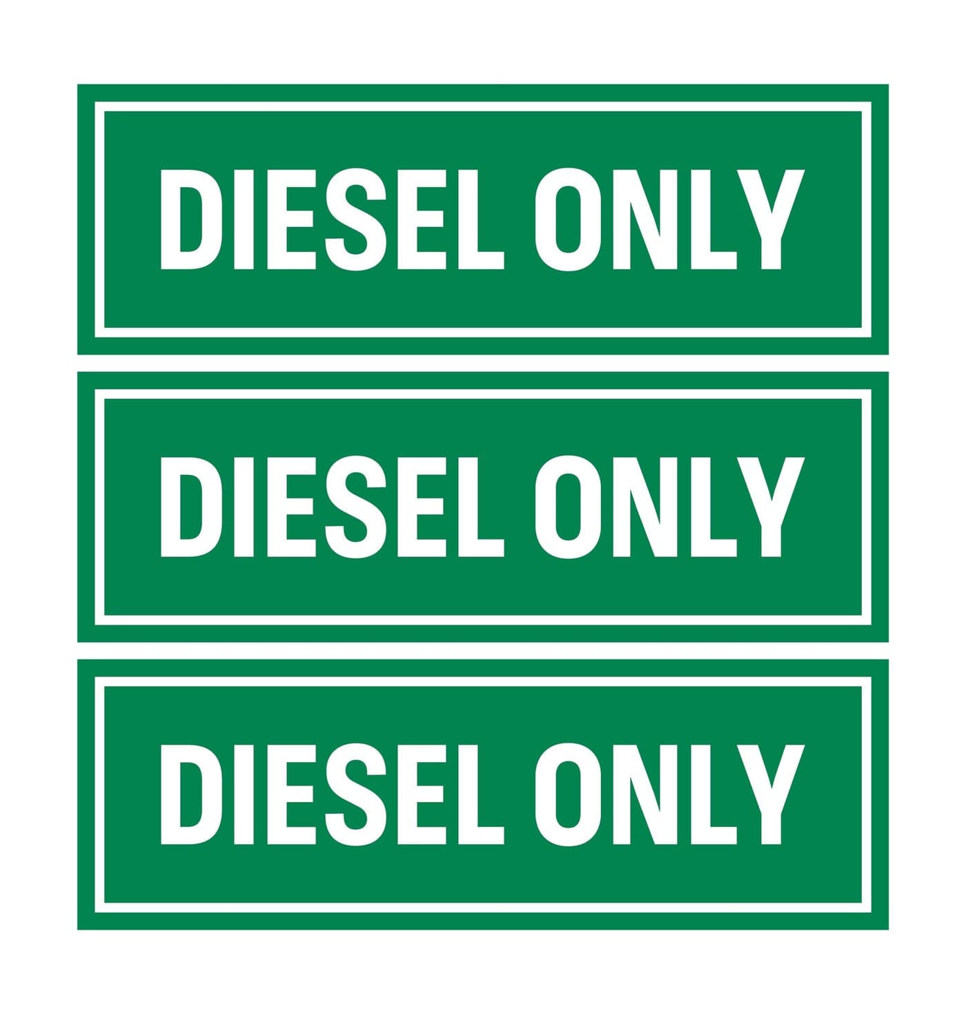 Sutter Signs 3pc Diesel Only Stickers for Fuel Tank Weatherproof Adhesive Decals for Trucks Tractors Fuel Cans Gas Caps