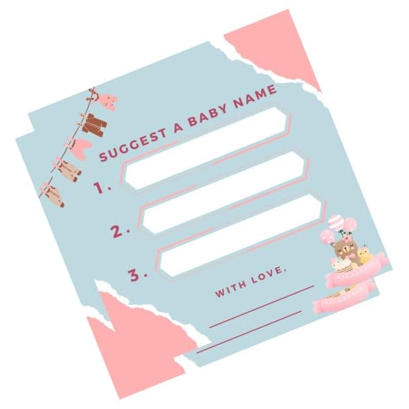 The Decor Cycle, Pack of 20, Baby Shower Decoration Items Gift Cards for Games Wishes Name Suggestion Family Members, Blue and Pink, Size: 4x4 Inches