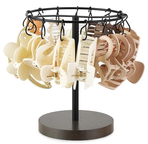 Dahey Metal Claw Clip Organizer Holder Stand Storage Display Hair Accessories Bedroom Bathroom College Dorm Room Decor for Women and Girls Brown