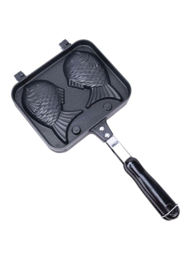 Double Fish Shape Waffle Maker Mould Black 37x18x3.3cm