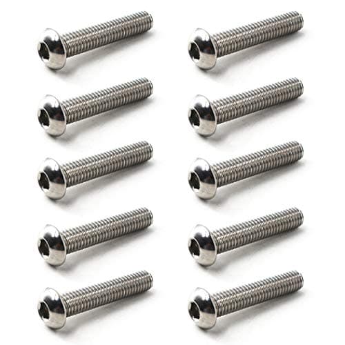 M10x30 Button Head Hex Socket Drive Screws 304 Stainless Steel Button Head Cap Screws (Pack of 10)