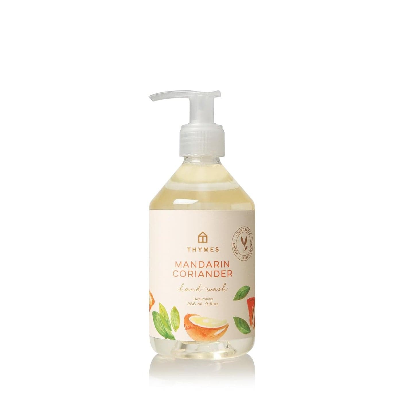 Thymes Hand Wash Moisturizing Hand Soap Dispenser with Pump Skin Care Hydrating Liquid Soap Scented with Notes of Mandarin Oil Coriander Grapefruit Lemon Balm Mandarin Coriander 9 fl oz