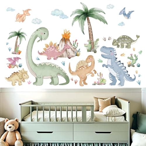 Dinosaur Wall Stickers for Boys Room Peel and Stick Dino Wall Decals Baby Nursery Bedroom Children Supplies Ages 112 Years Wall Decor Art