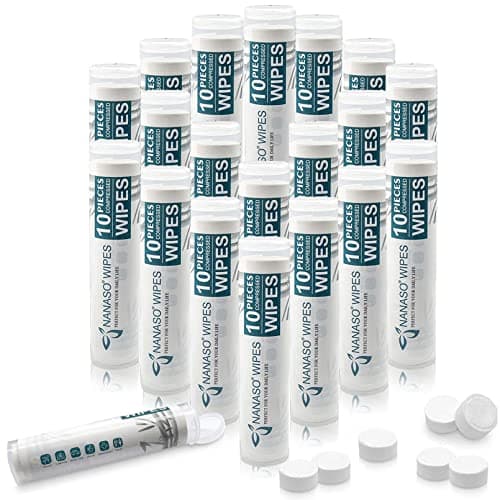 Compressed Wipes Towels or Compact Toilet Paper Tabletsfor Travel Home Outdoor Activities 200 Pack with 20 Convenient Carrying Cases