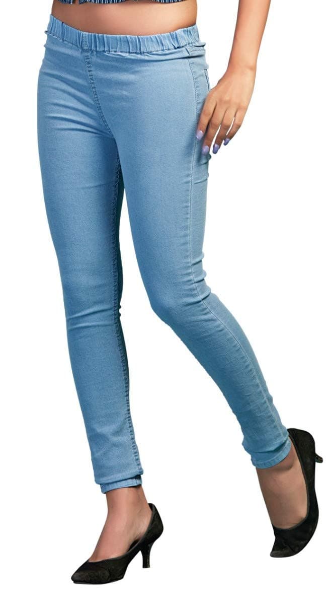 ADBUCKS Women's Slim Fit Jeggings (Jegg_Icyblue_36_Ice Blue_36)