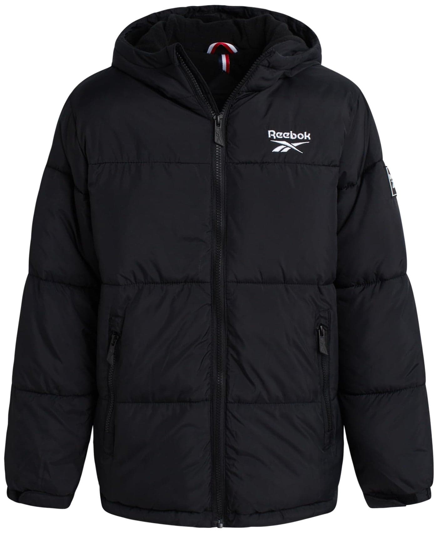 Reebok Boys Puffer Jacket - Heavyweight Water & Wind Resistant Quilted Boys Winter Coat - Fleece Insulated Kids Winter Jacket, Size 8, Black