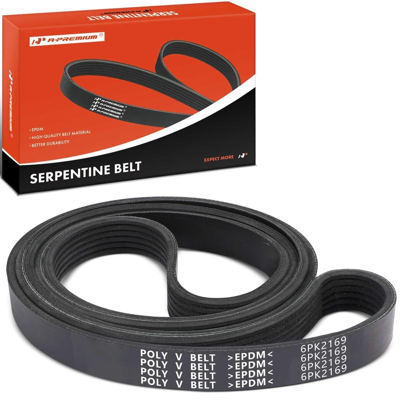 APremium Engine Serpentine Drive Belt Compatible with Ford Jeep Chevy Mazda Cadillac Mercury Suzuki Cars Explorer Taurus Ranger Wrangler Camaro MX5 Miata B3000 Grand Vitara More