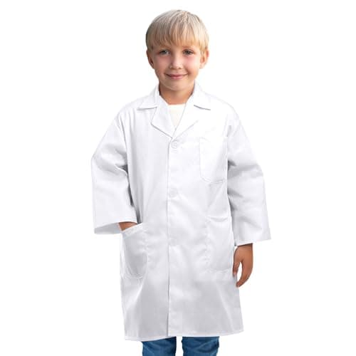 ERDOGLY Lab Coat for Kids Kids Doctor Costume Toddler Scientist Dress up Career Day Costume for Boys Girls Halloween Doctor Coat Pretend Play Gift